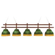 Лампа Ливерпуль 5пл. ясень (№4,бархат зеленый,бахрома желтая,фурнитура золото)